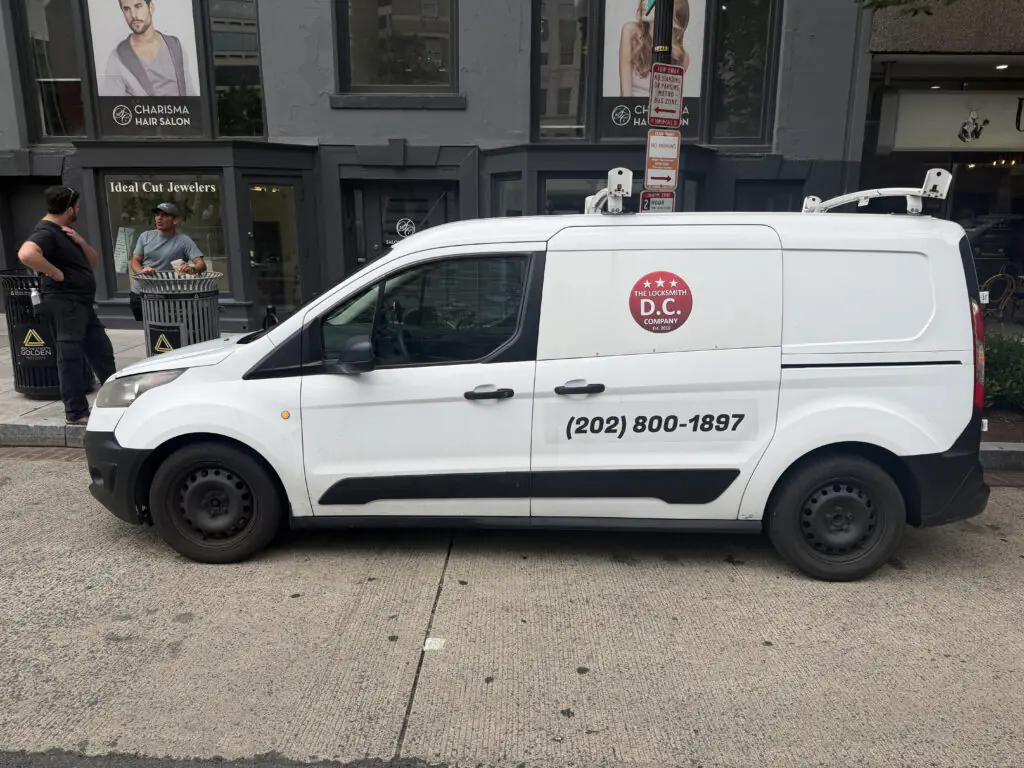 The Locksmith DC Company service van parked in Washington DC.