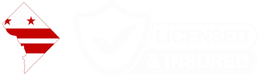 Washington, DC map and licensed and insured locksmith badge