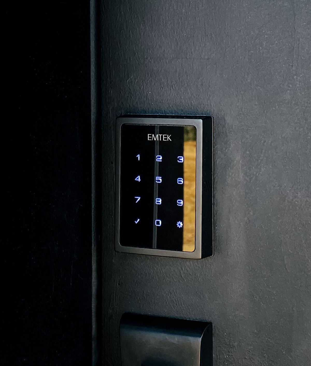 Smart keypad lock installed on a front door by a residential locksmith in Washington, DC